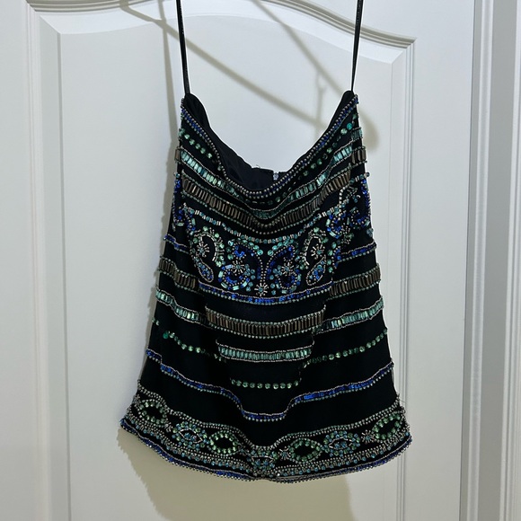 Black with colored rhinestones two piece dress - Picture 4 of 6